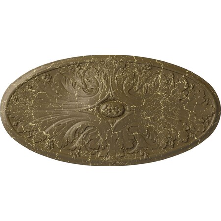Ekena Millwork Madrid Ceiling Medallion, Hand-Painted Mississippi Mud Crackle, 24 3/4"W x 12 1/2"H x 1 3/4"P CM24X12MAMMC